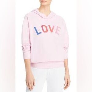 NWT- Sundry Pink Light Weight Love Hoodie Size Large